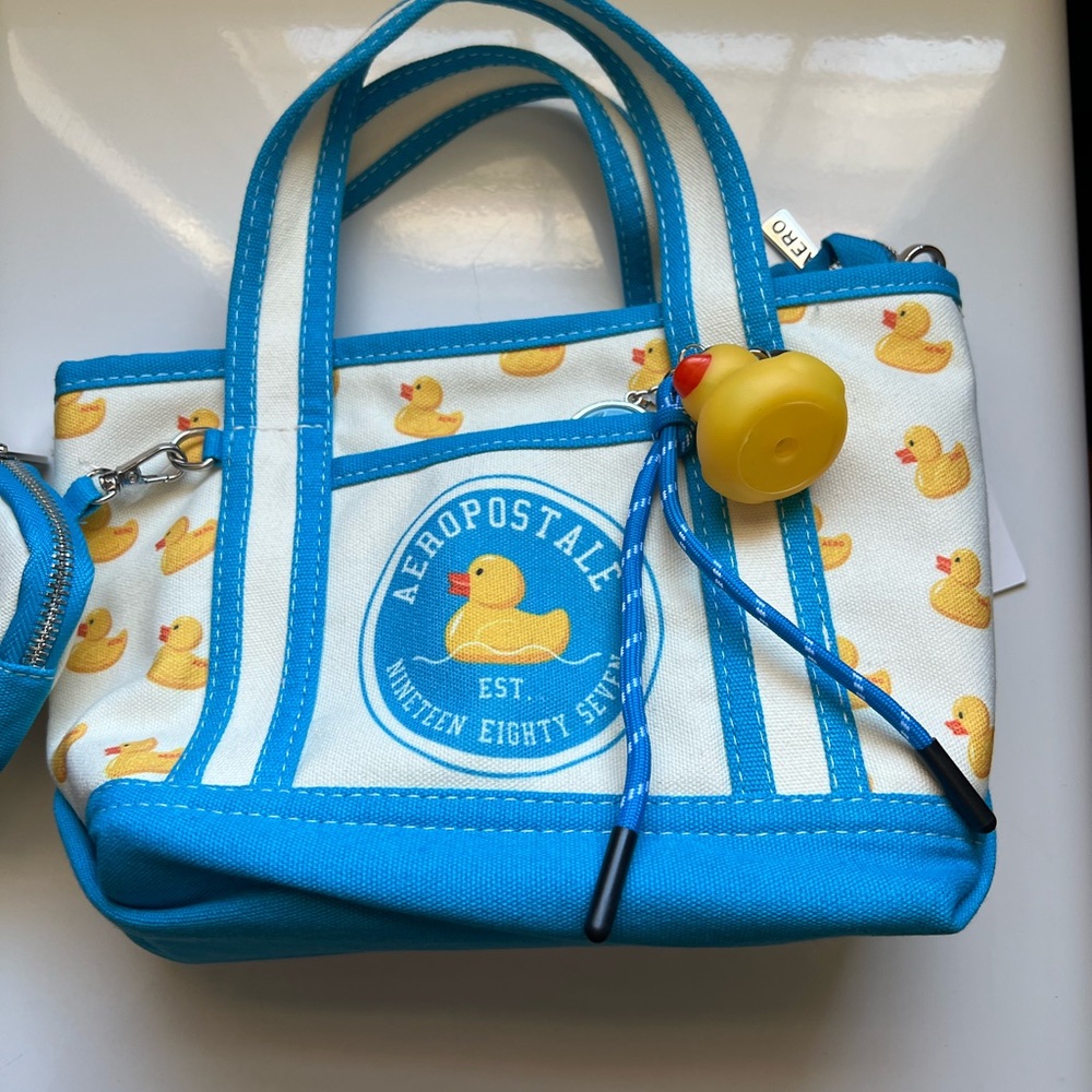 Viral Aeropostale Duck Print Mini Tote with Coin Purse - Picture 3 of 9